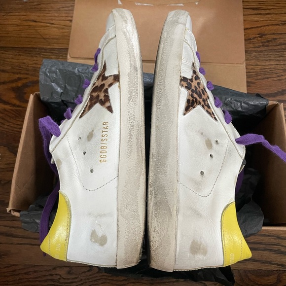 Golden Goose White Yellow Leopard Sneakers - Picture 3 of 11